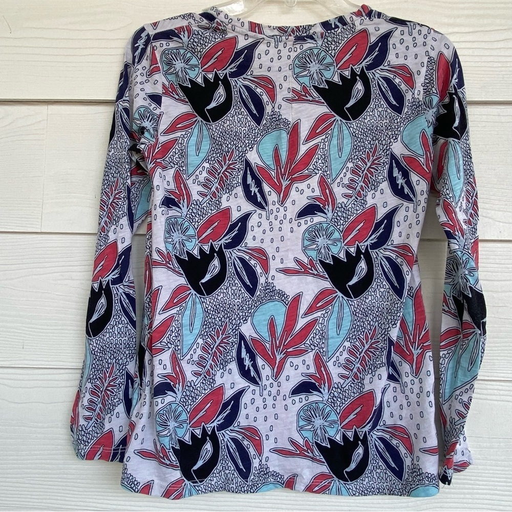 Stateside Floral Print Long Sleeve Supima Cotton T-shirt Med - Picture 4 of 7